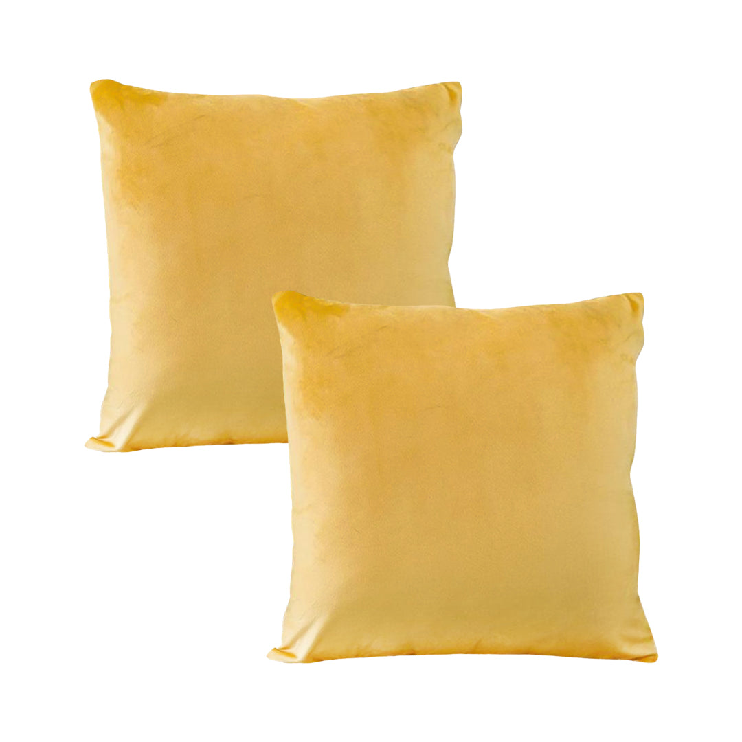 SOGA 2X 45cm Golden Yellow Velvet Pillowcase – Luxurious Soft Cushion Covers for Elegant Home Décor