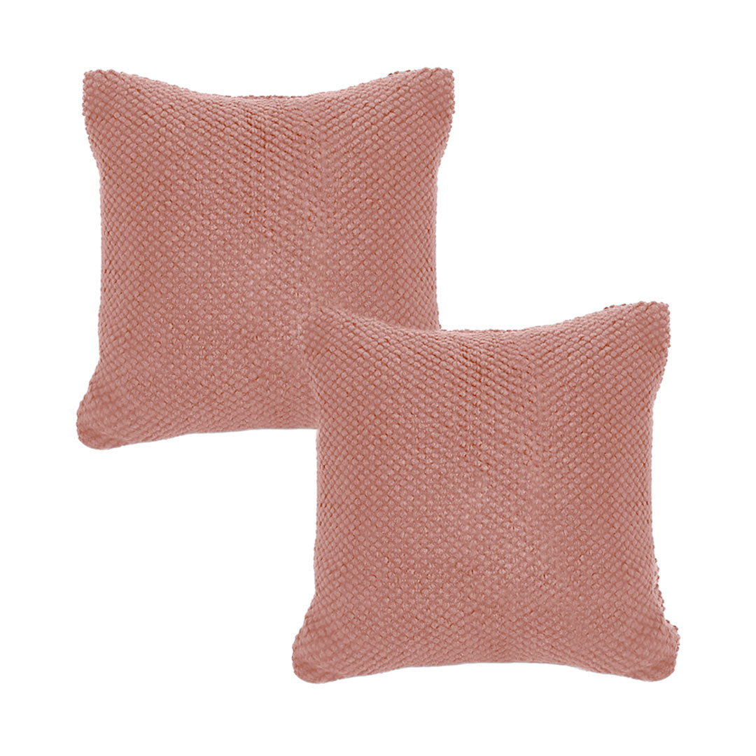 SOGA 2-Pack 45cm Textured Coral Pillowcases – Modern Woven Cushion Covers for Sofa, Bed & Home Décor