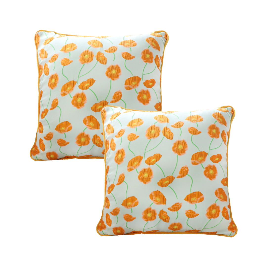 SOGA 2X 45cm Orange Floral Dream Pillowcase