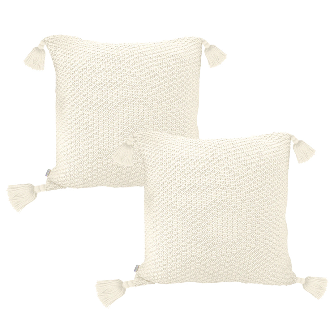 SOGA 2X 50cm Textured Decorative Pillow Covers – Cream White
