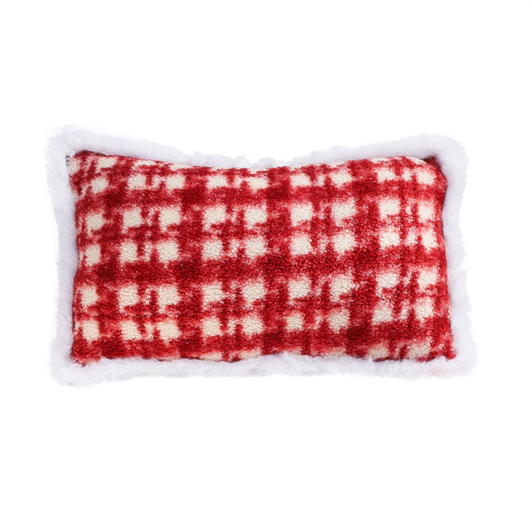 SOGA 30x50cm Cozy Red Gingham Lumbar Pillow Cover