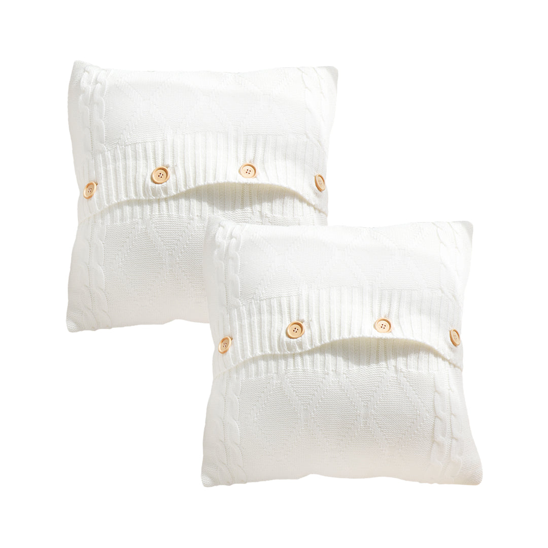SOGA 2X 45cm Knit Comfort Pillowcases – Cozy Decorative Cushion Covers for Sofa, Bed & Home Décor