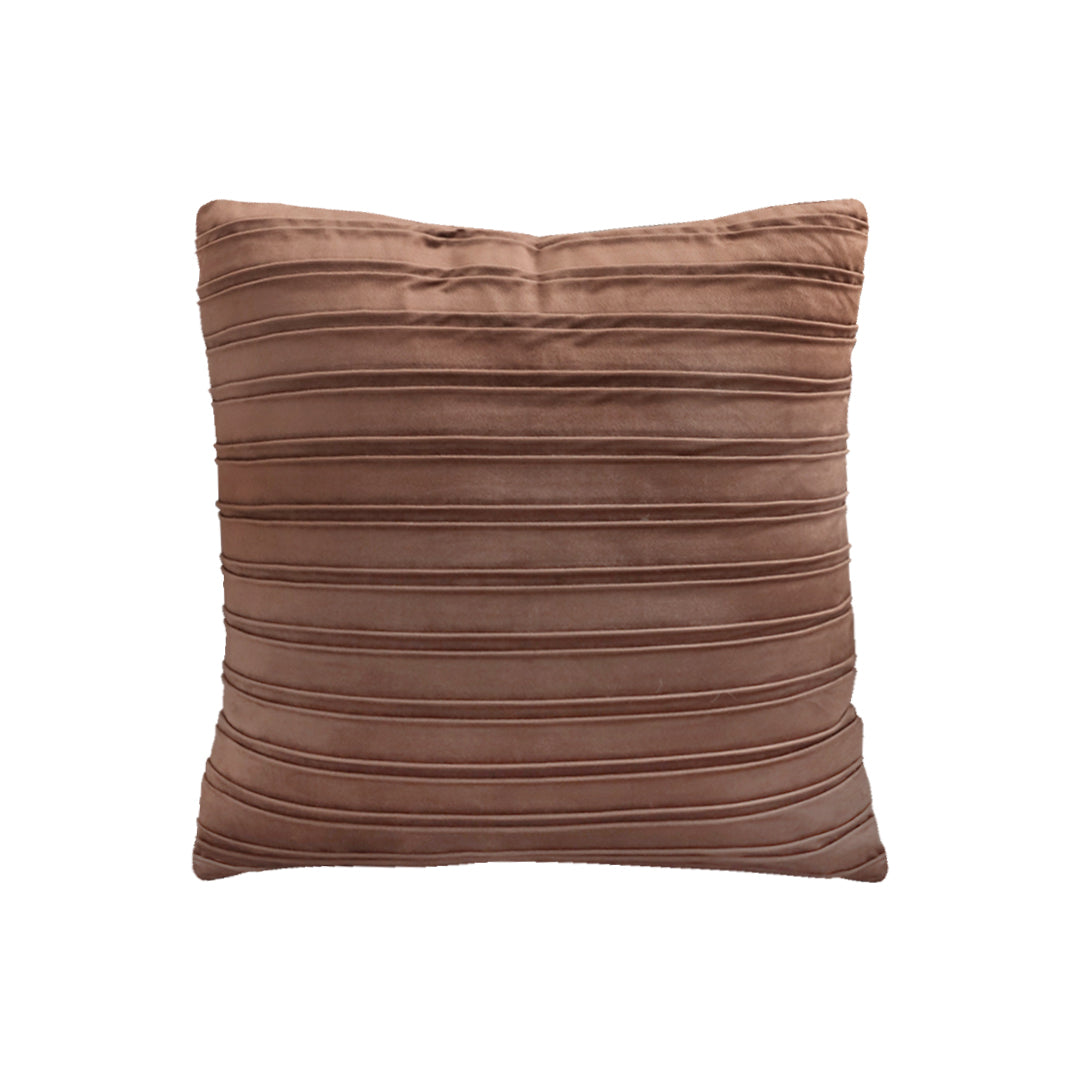 SOGA 45cm Rust Leather-Look Pleated Pillowcase