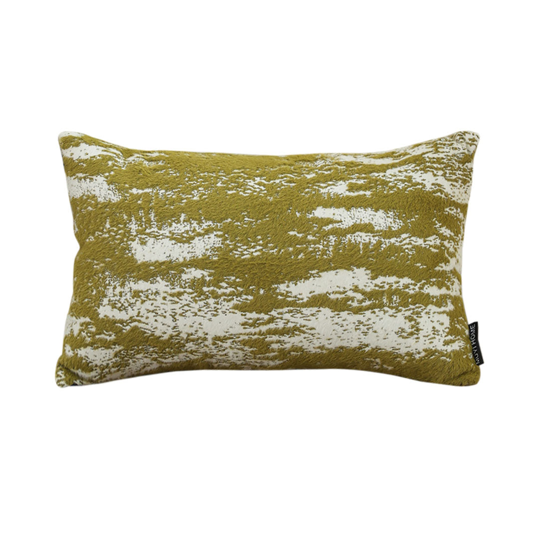 SOGA 30x50cm Olive Green & White Textured Decorative Pillowcase