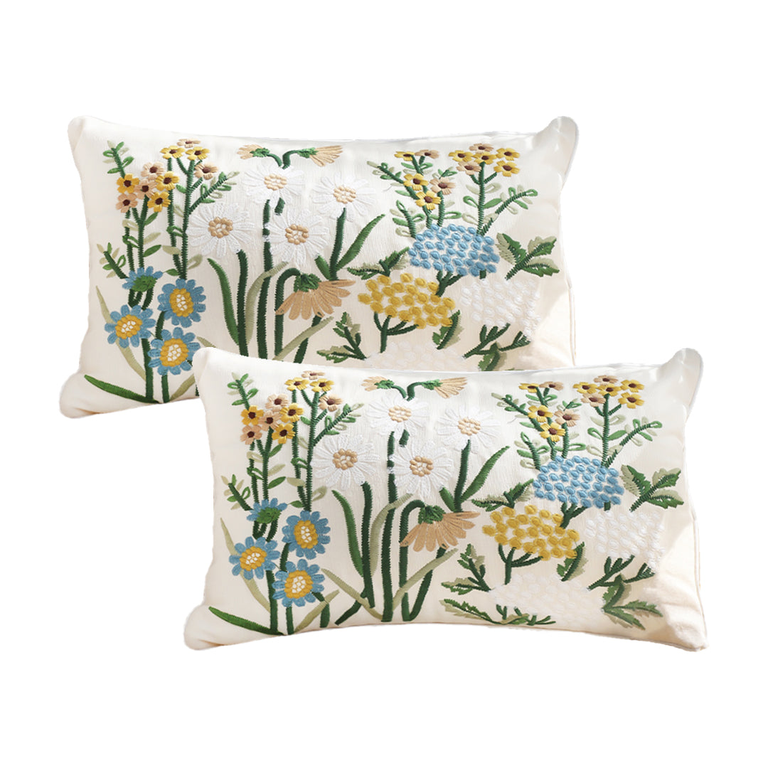 SOGA 2X 30x50cm Botanical Meadow Pillowcases – Nature-Inspired Rectangular Cushion Covers for Sofa, Bed & Home Décor