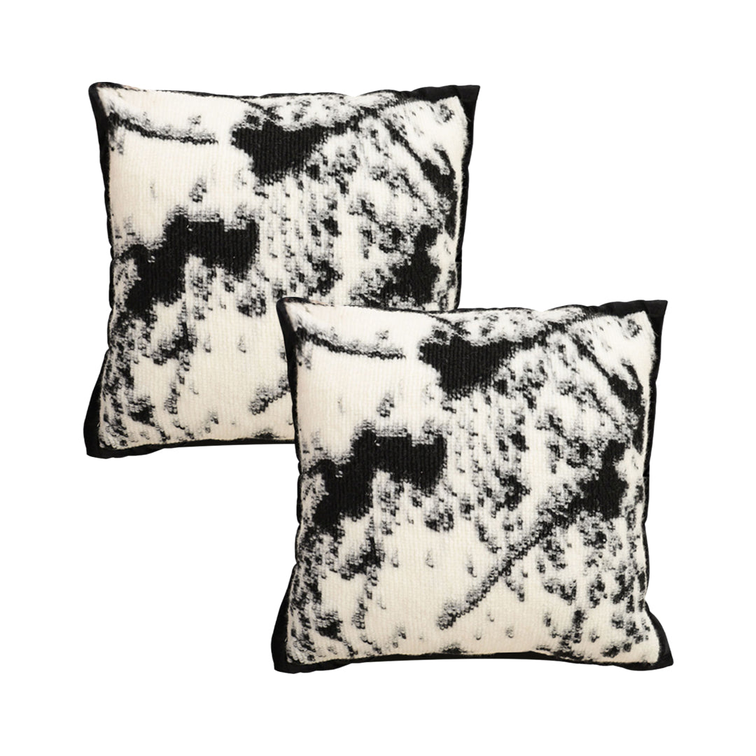 SOGA 2X 45cm Black & White Leopard Print Square Pillowcase