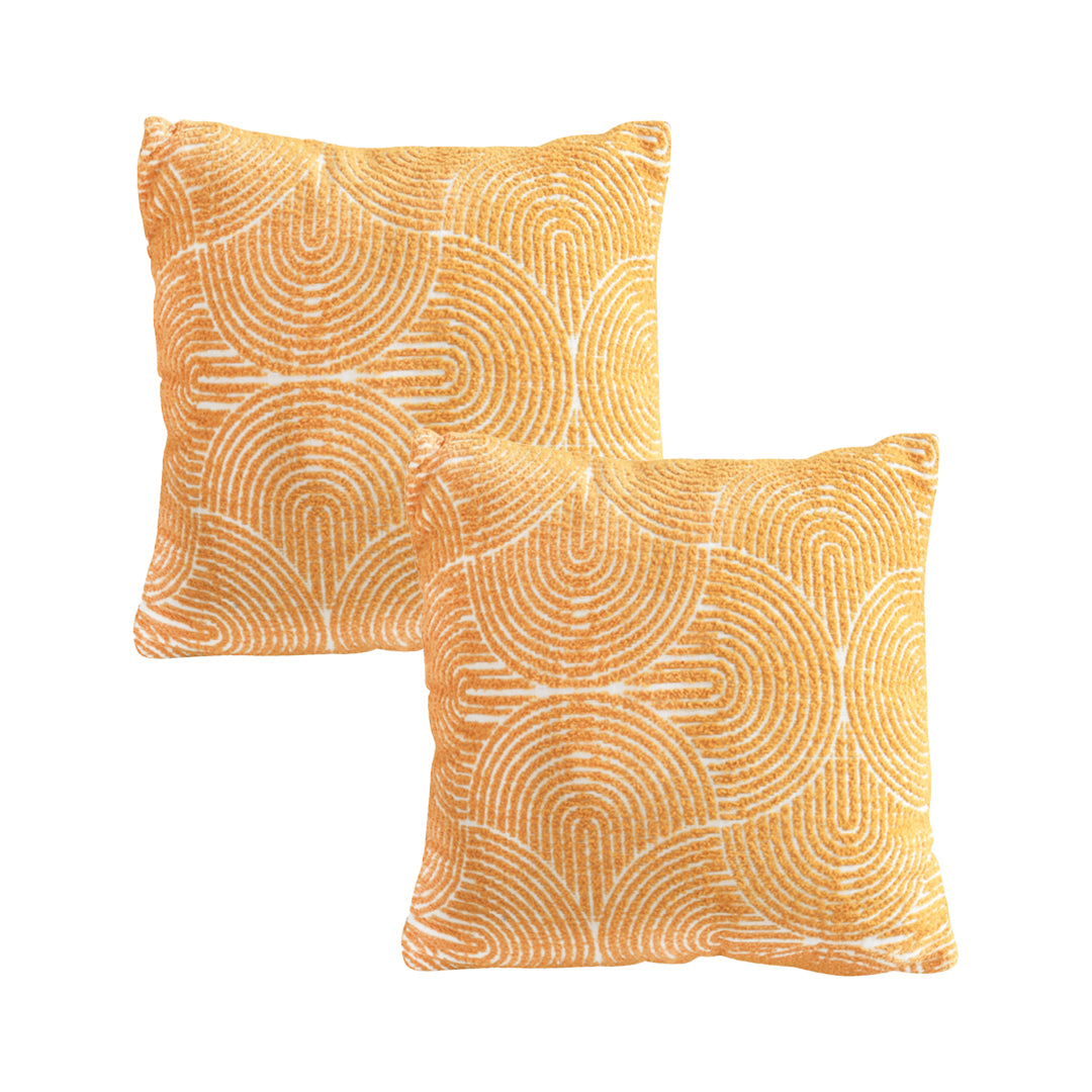 SOGA 2X 45cm Mustard Yellow Geometric Pillowcase