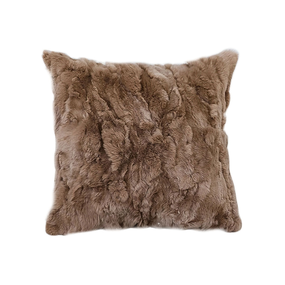 SOGA 45cm LuxeFur Plush Brown Pillowcase