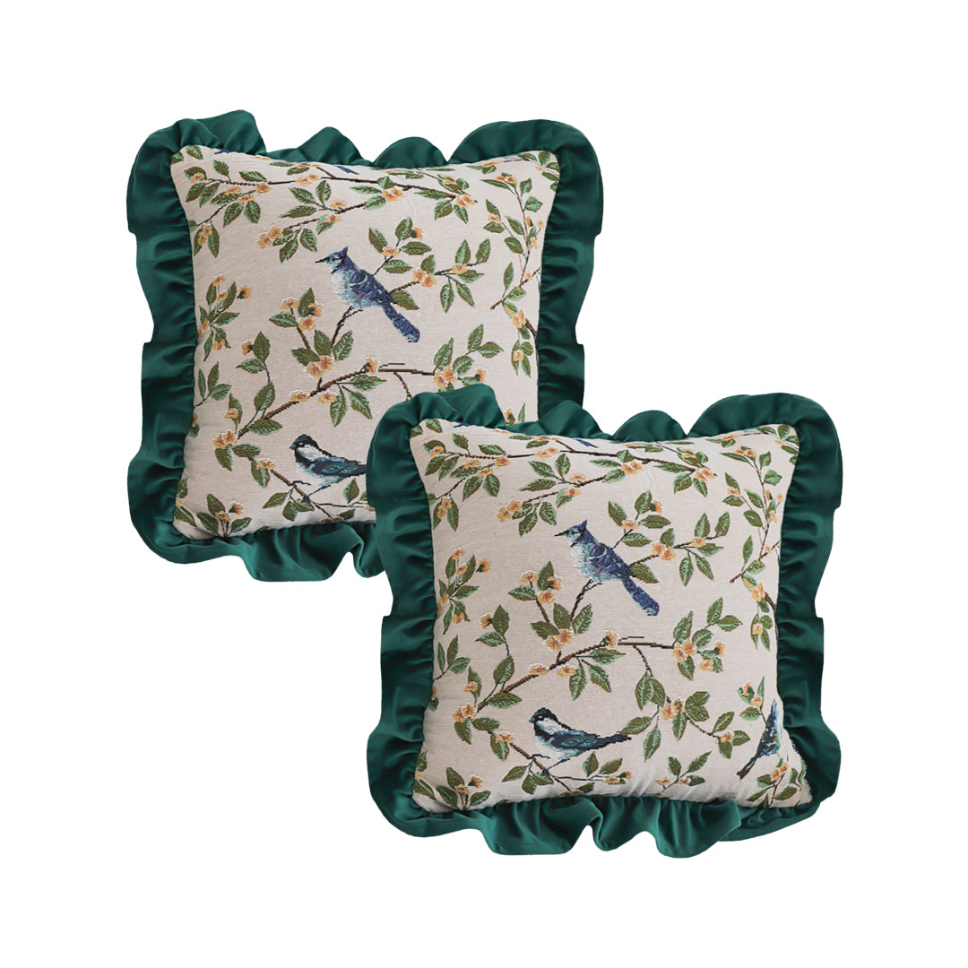 SOGA 2X 45cm Enchanting Emerald & Avian Oasis Pillowcase