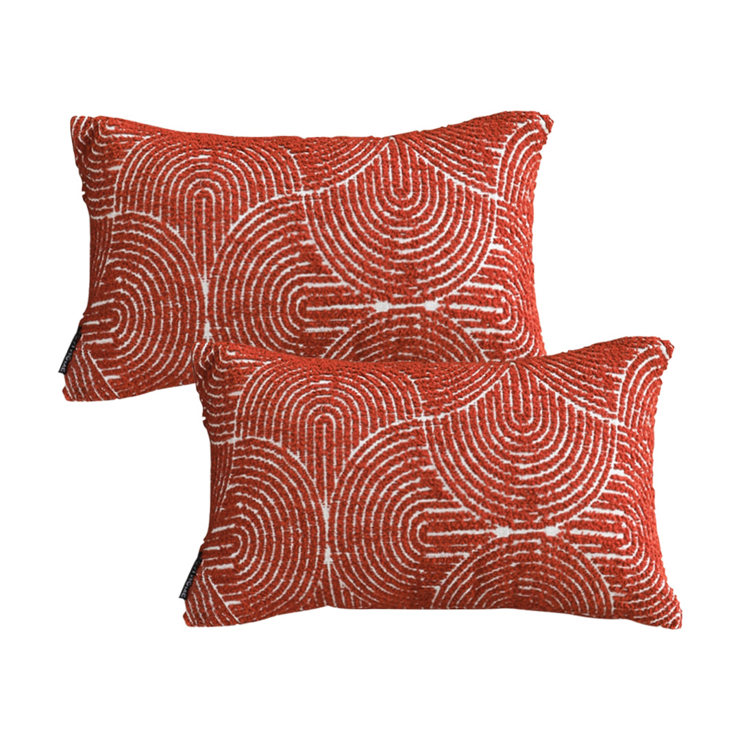 SOGA 2X 30x50cm Cinnabar Burnt Orange Lumbar Pillowcase