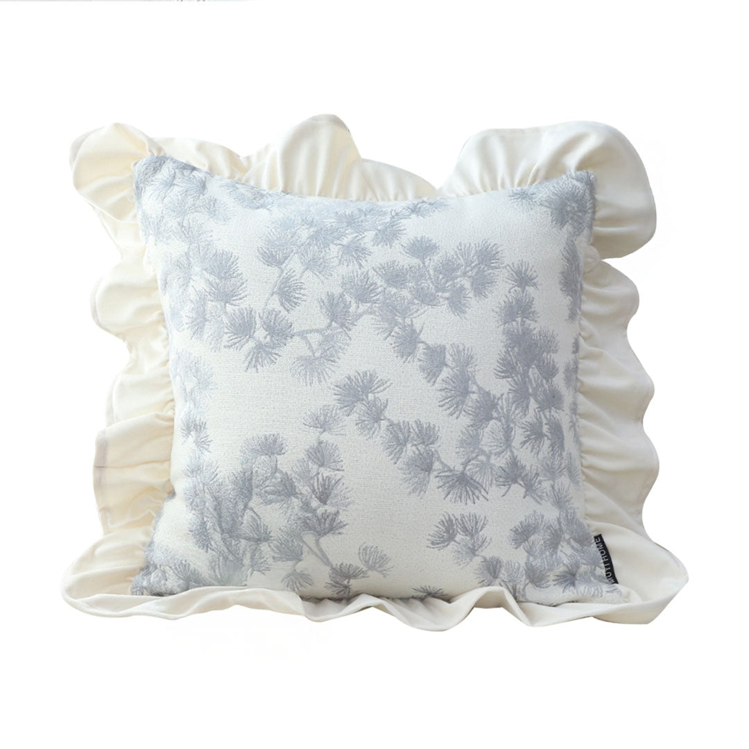 SOGA 45cm White Floral with Ruffle Trim Pillowcase