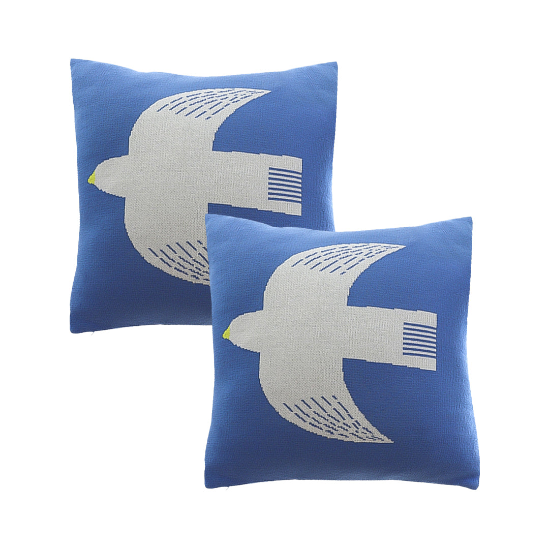 SOGA 2X 45cm Classic Blue Dove Christmas Pillowcase
