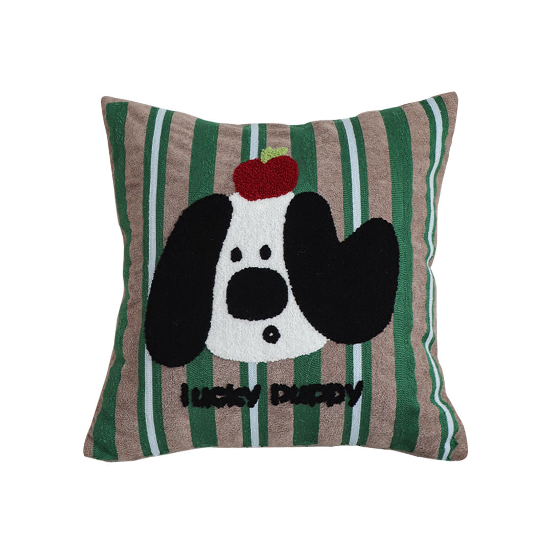 SOGA 45cm Christmas Dog Pillow Cover - Holiday Striped Pillowcase