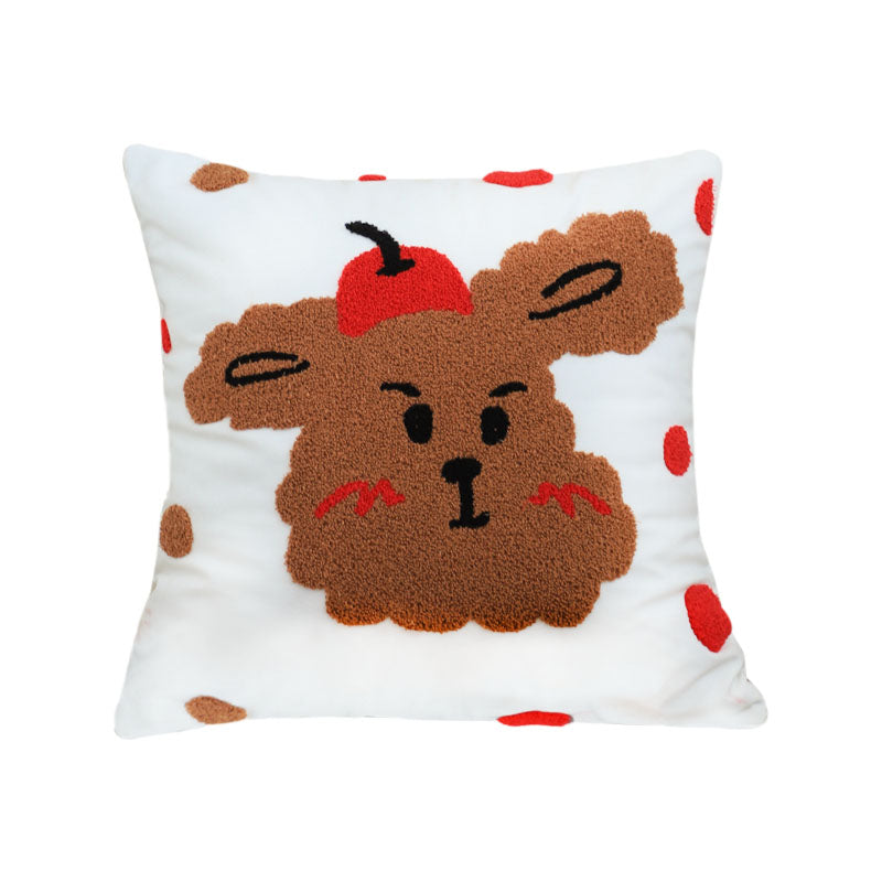 SOGA 45cm Sweet Cherry Bear Hug Decorative Pillowcase
