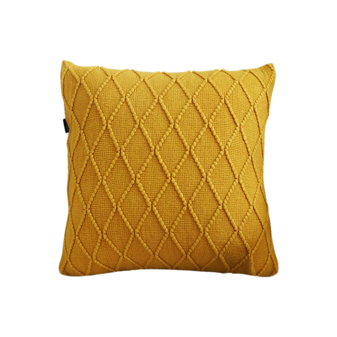 SOGA 45cm Sunshine Yellow Diamond Knit Pillowcase