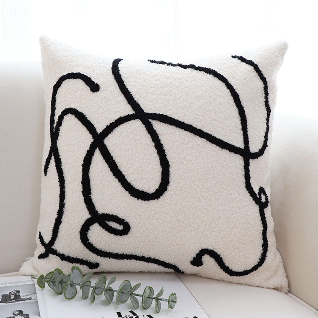 SOGA 45cm Abstract Line Art Pillow Cover