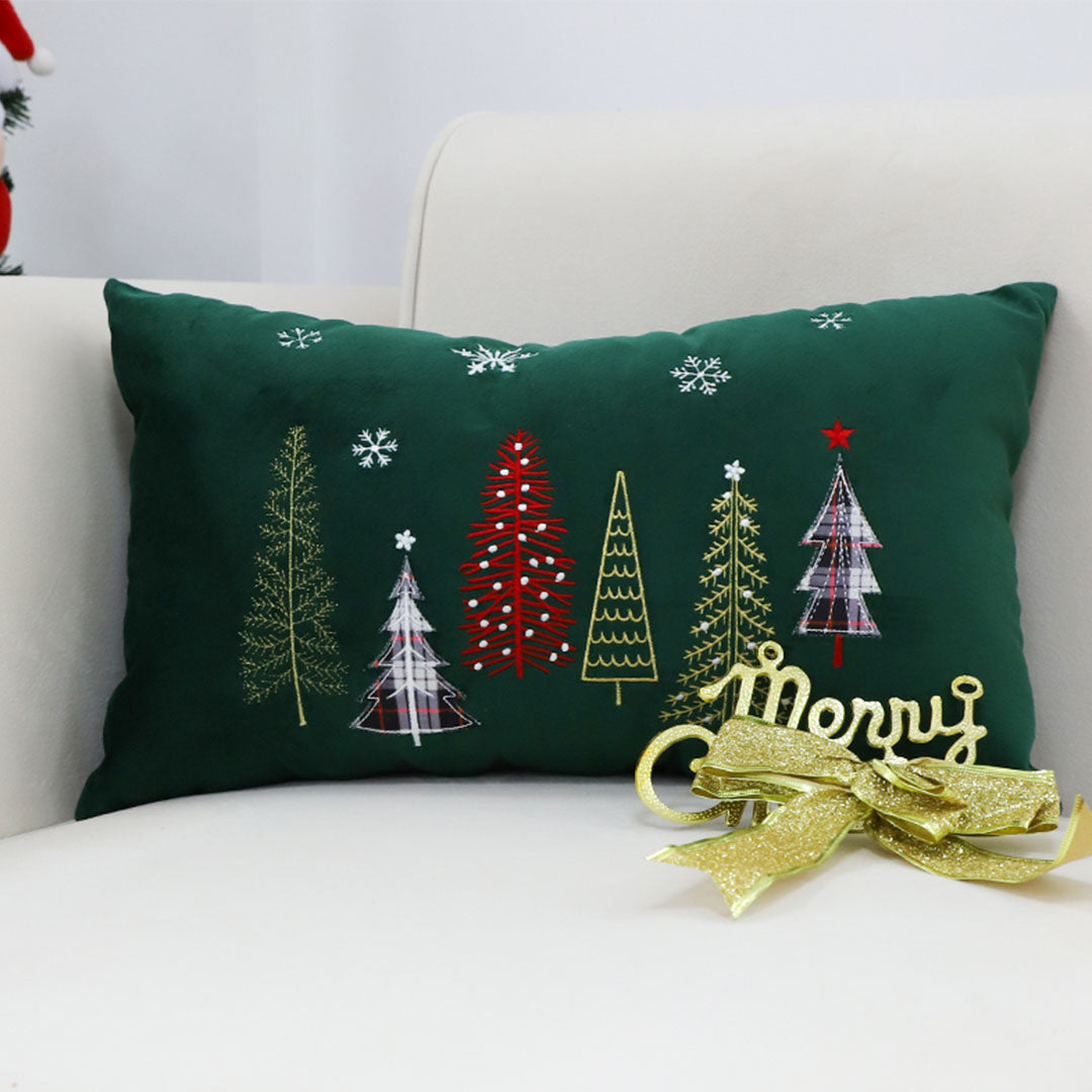 SOGA 2X 30x50cm Christmas Tree Pillowcase (Green)