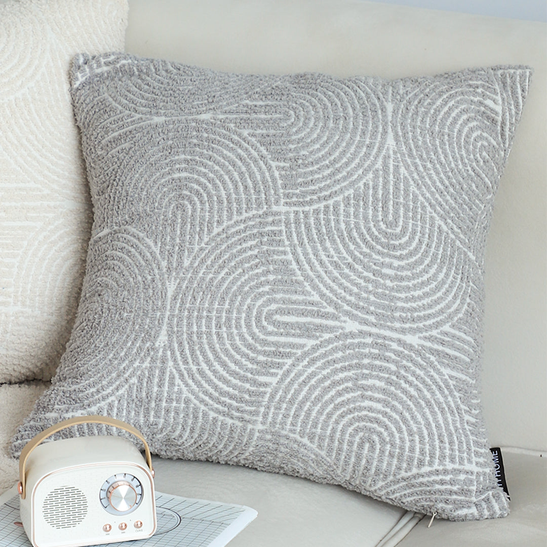 SOGA 2X 45cm Off White Embroidered Decorative Square Pillowcase