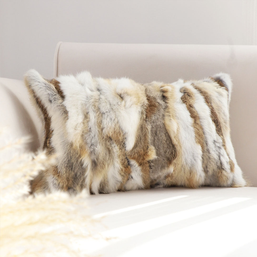 SOGA 30x50cm Faux Fur Luxury Pillowcase (Light)