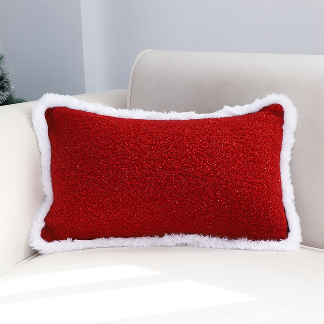 SOGA 30x50cm Luxe Burgundy Textured Lumbar Pillow Cover