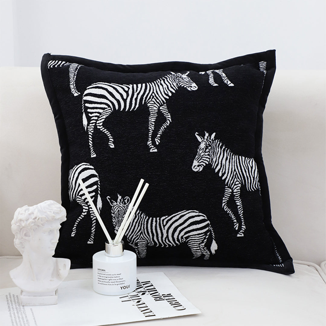 SOGA 45cm Wildlife Zebra Scene Decorative Pillow Cover