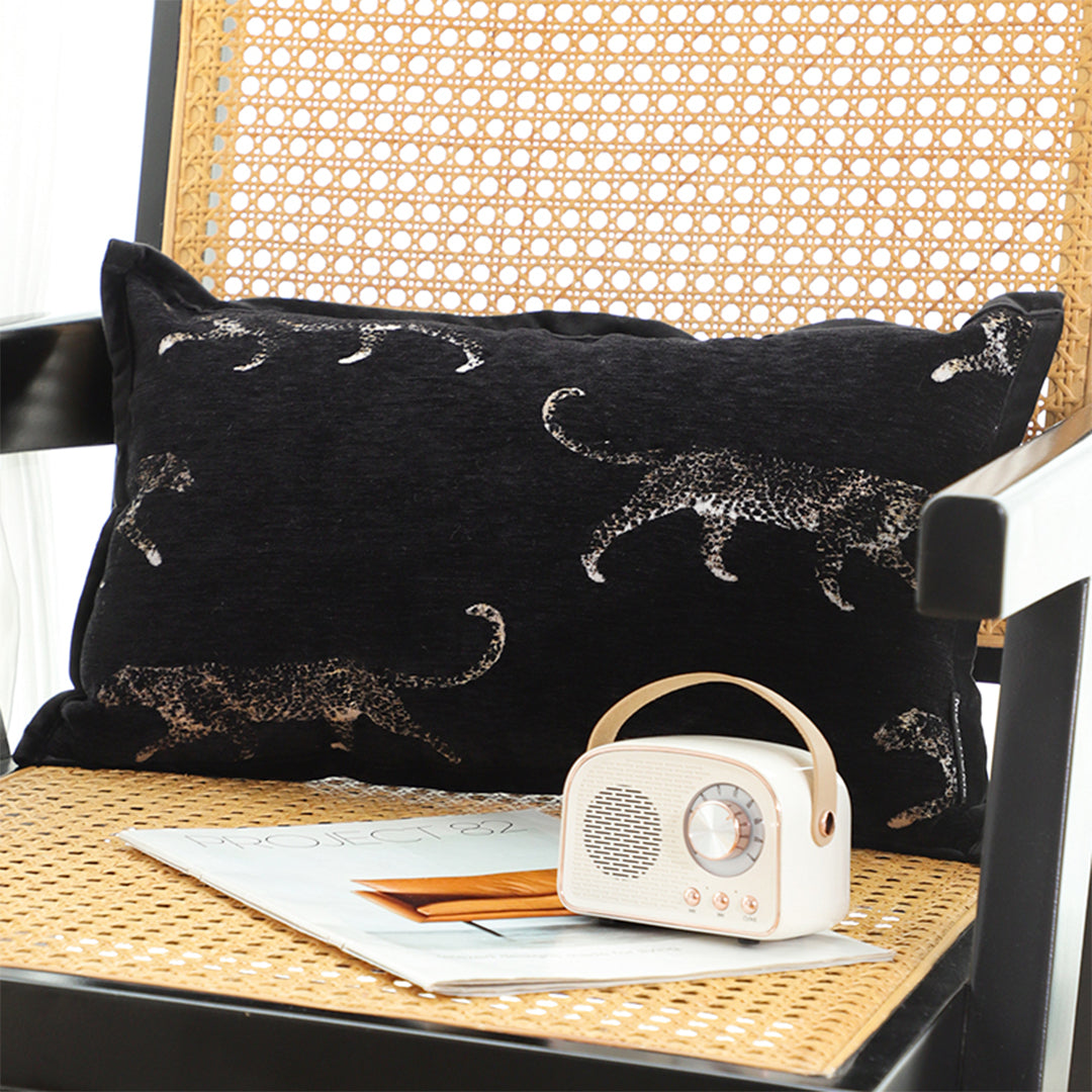 SOGA 30x50cm Elegant Black Panther Embroidered Decorative Pillowcase