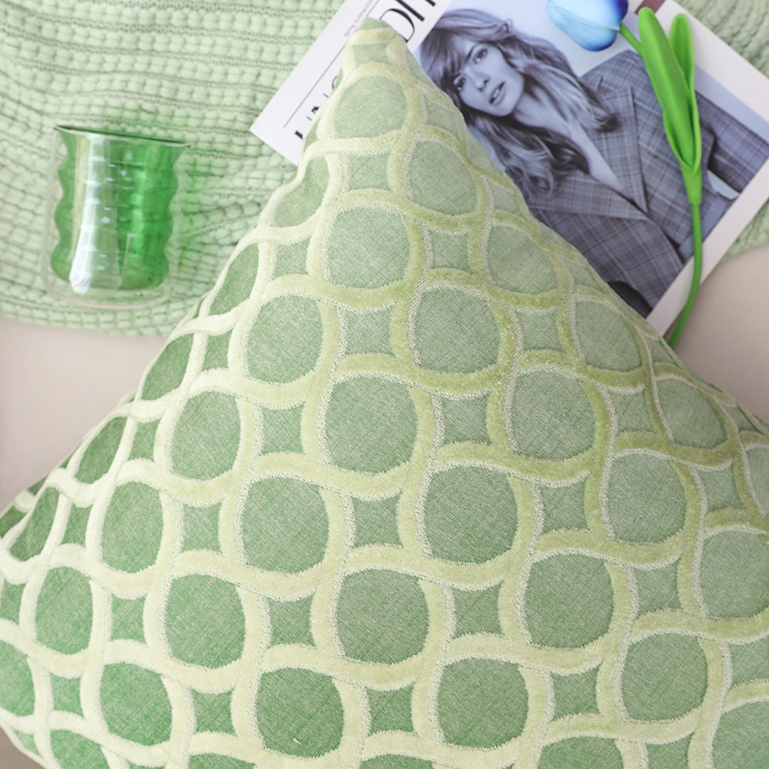 SOGA 45cm Geometric Lattice Pillowcase (Green)