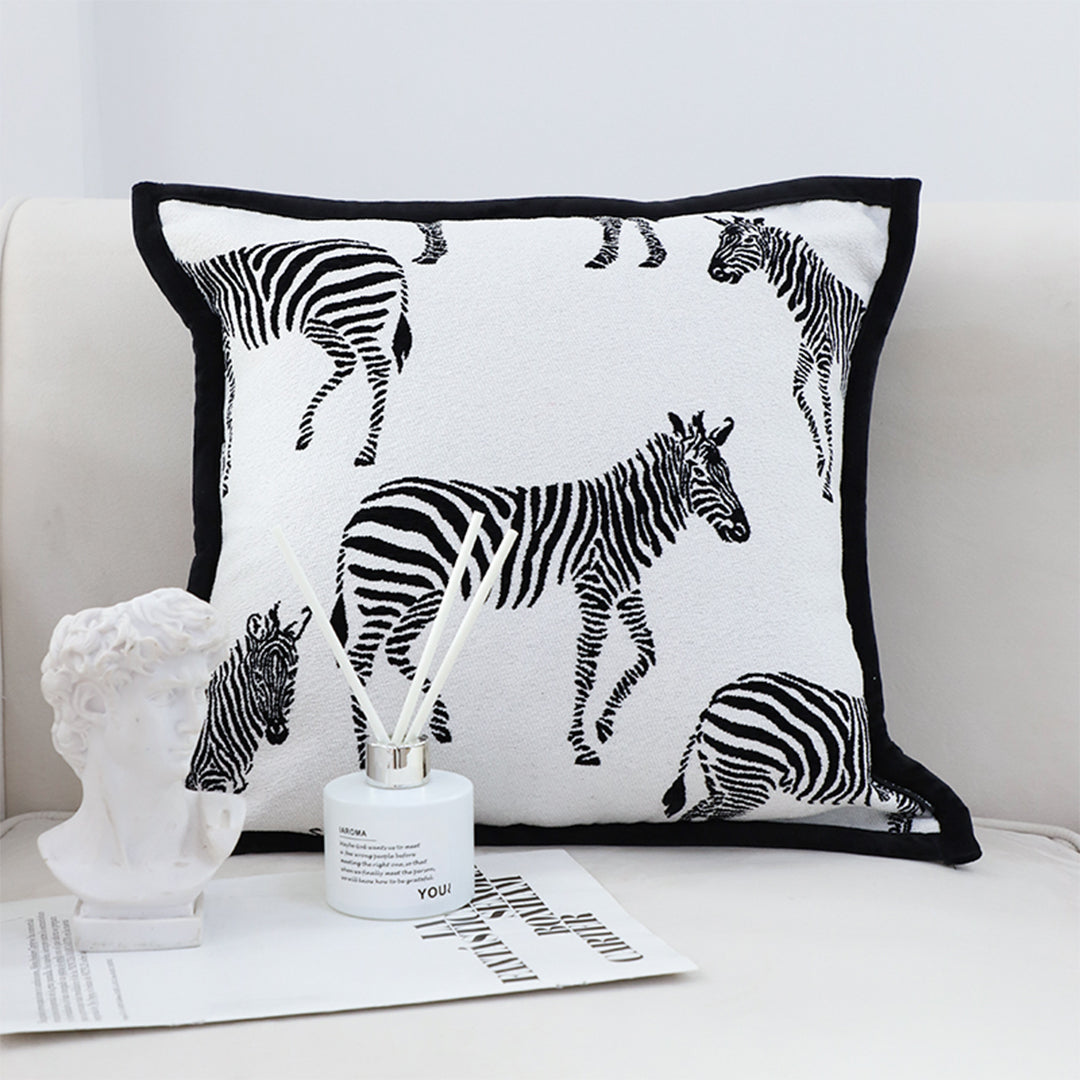 SOGA 45cm Safari Zebra Print Decorative Pillow Cover