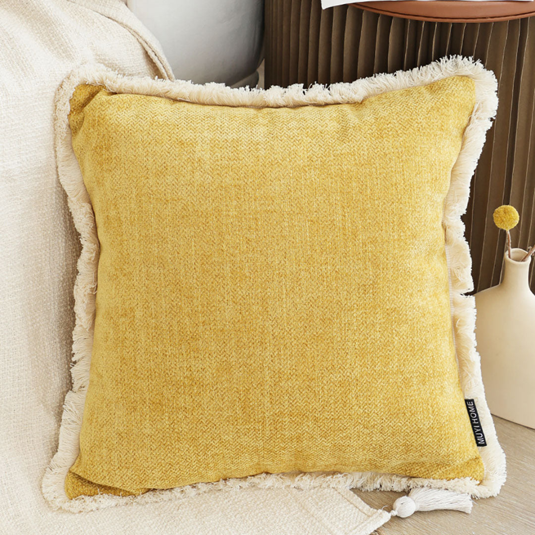SOGA 45cm Mustard Yellow Pillowcase
