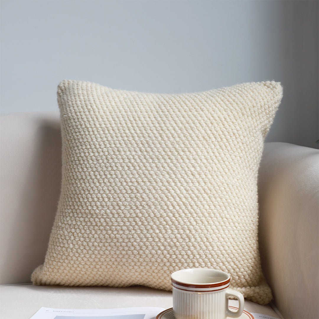SOGA 45cm Textured Cream Pillowcase