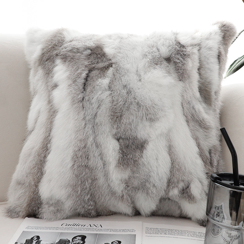 SOGA 45cm  Premium White Faux Fur Pillowcase
