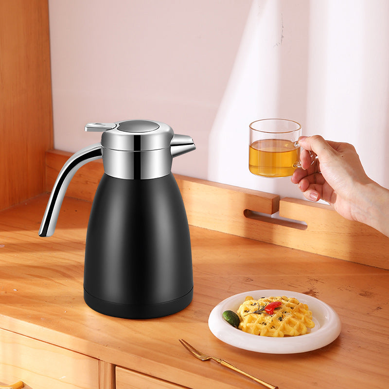 SOGA 2X 1.8L Stainless Steel Insulated Vacuum Flask Coffee Water Jug Thermal Black