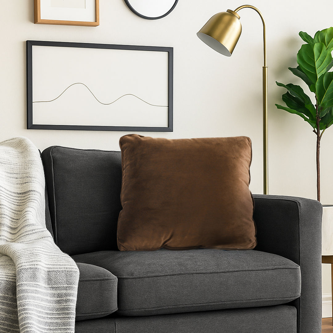 SOGA 45cm Velvet Pillowcase (Rich Brown)
