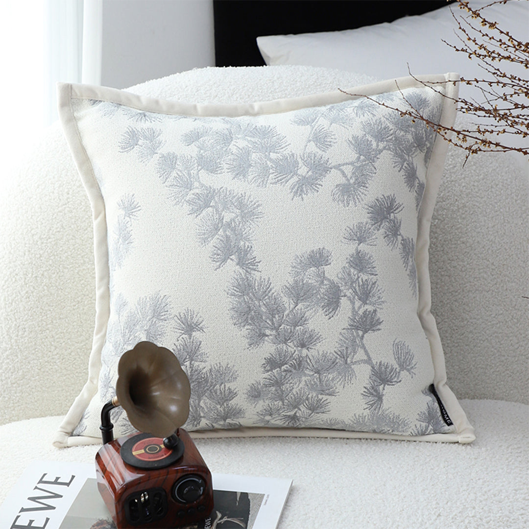 SOGA 45cm Gray Floral Pillowcase