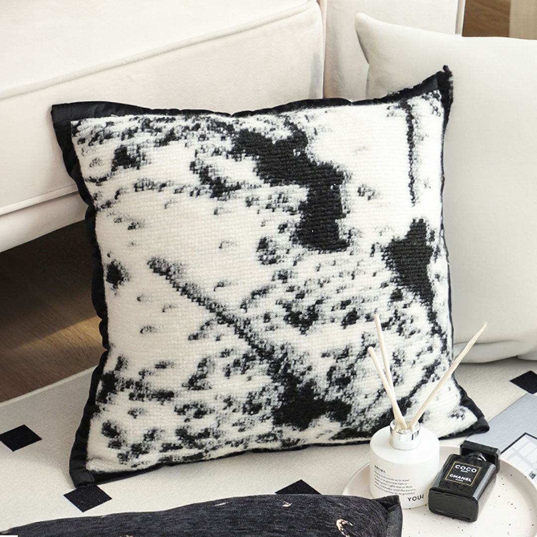 SOGA 45cm Black & White Leopard Print Square Pillowcase