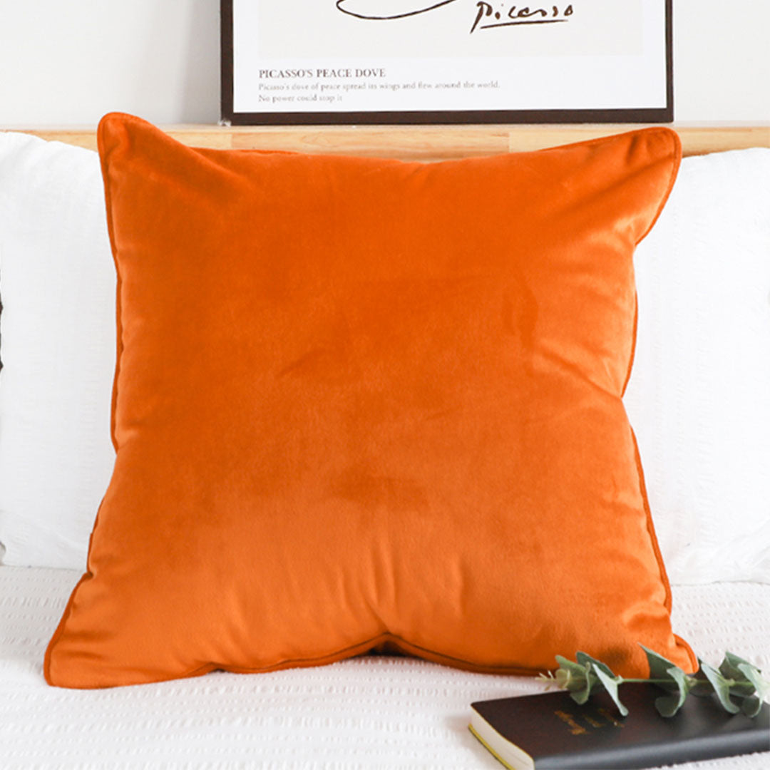 SOGA 45cm Velvet Pillowcase (Vibrant Orange)