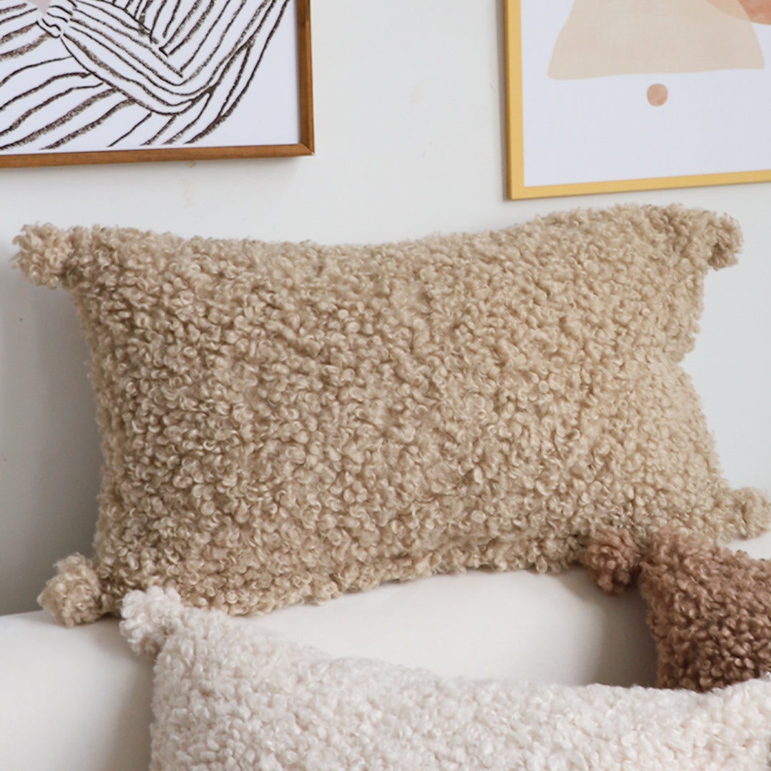 SOGA 2X 30x50cm Caramel Bouclé Luxury Pillowcase