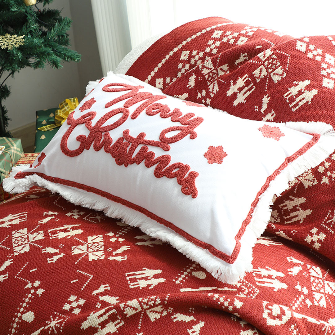 SOGA 40x60cm Bold "Merry Christmas" Statement Pillowcase