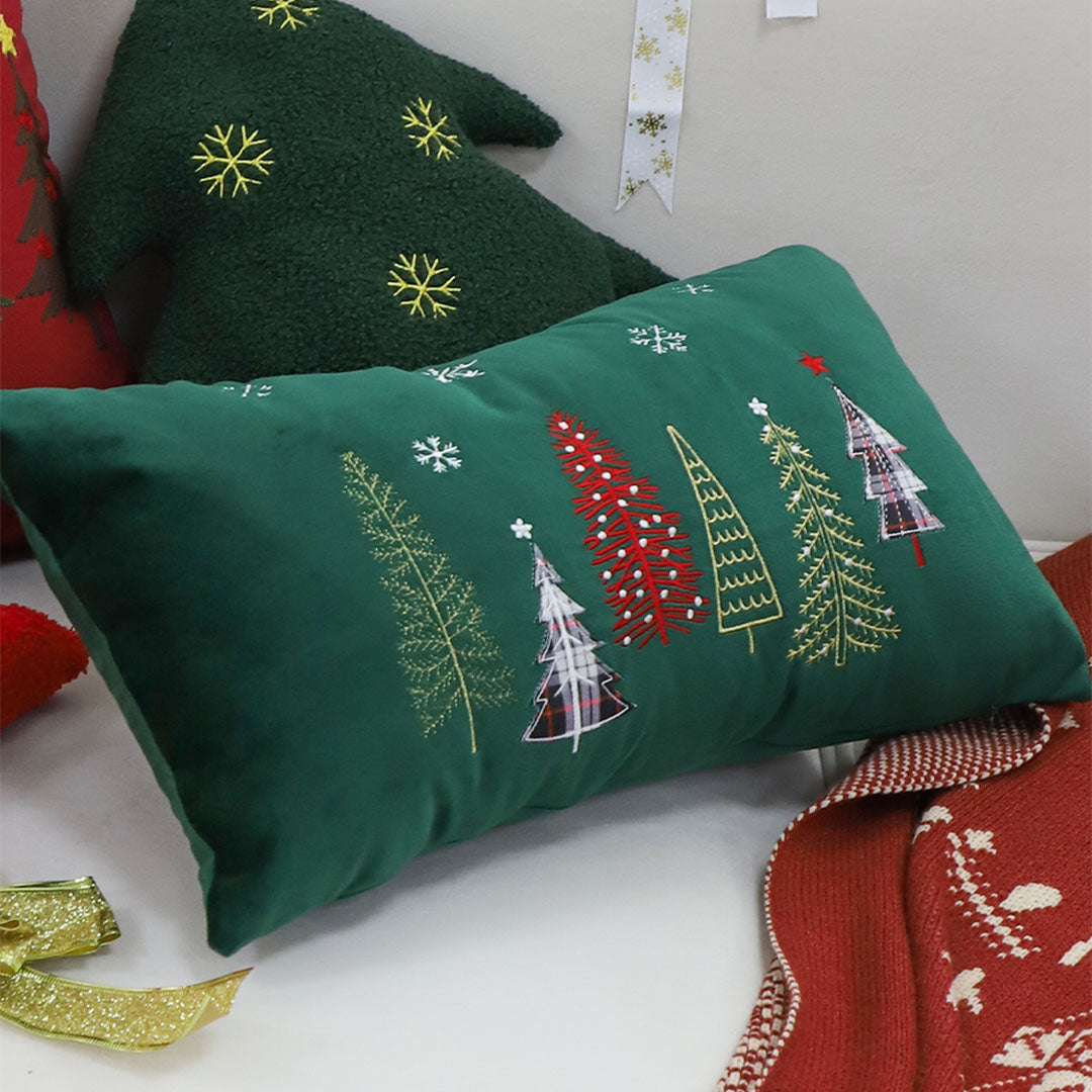 SOGA 30x50cm Christmas Tree Pillowcase (Green)