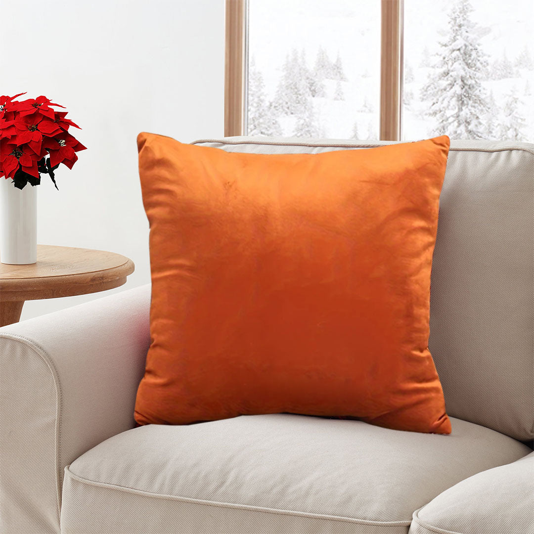 SOGA 45cm Velvet Pillowcase (Vibrant Orange)