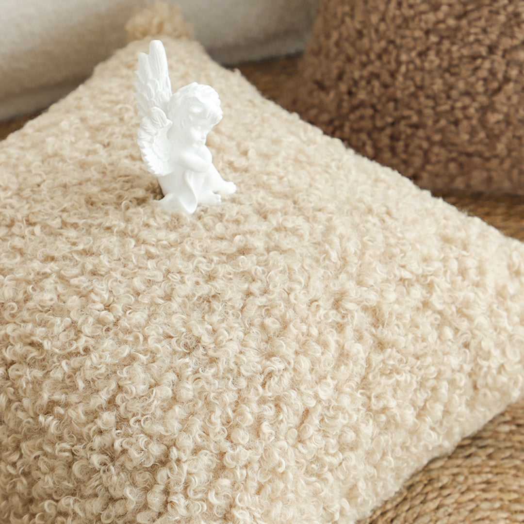 SOGA 45cm Warm Beige Bouclé Comfort Pillowcase