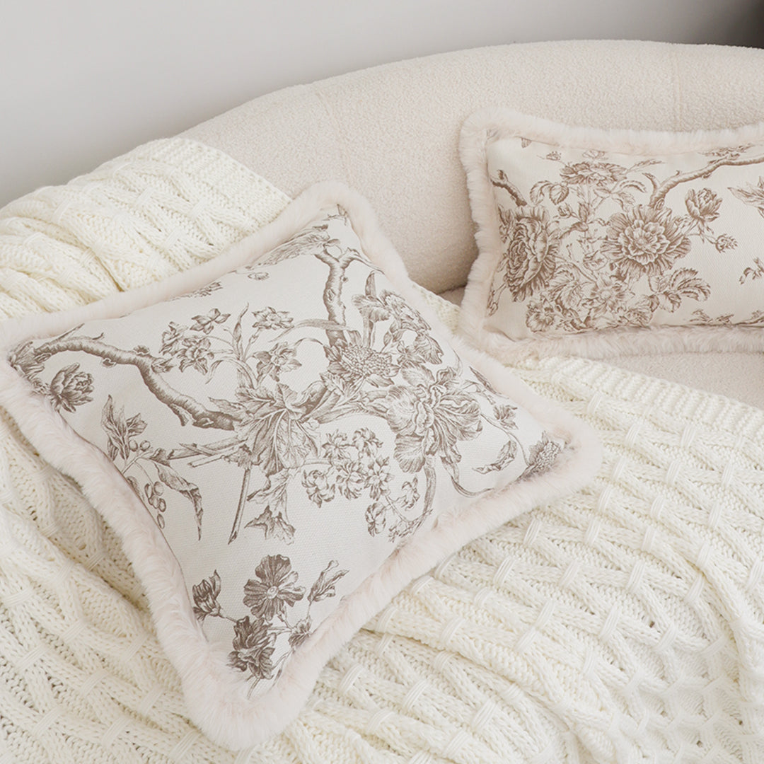 SOGA 2X 45cm Sage Green Botanical Embroidered Pillowcase