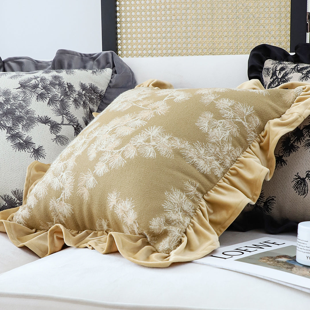 SOGA 45cm Champagne Floral with Gold Ruffle