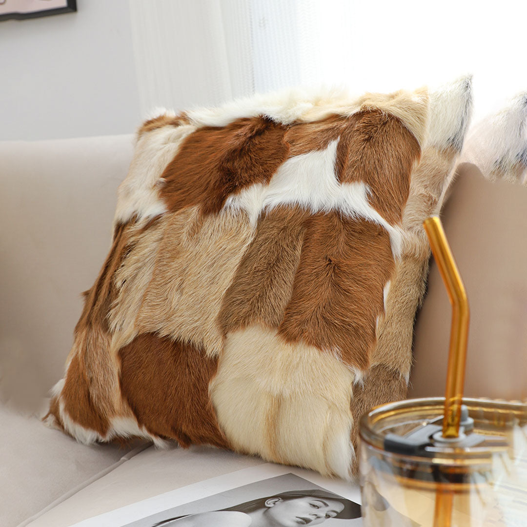 SOGA 45cm  Cowhide Patchwork Pillowcase