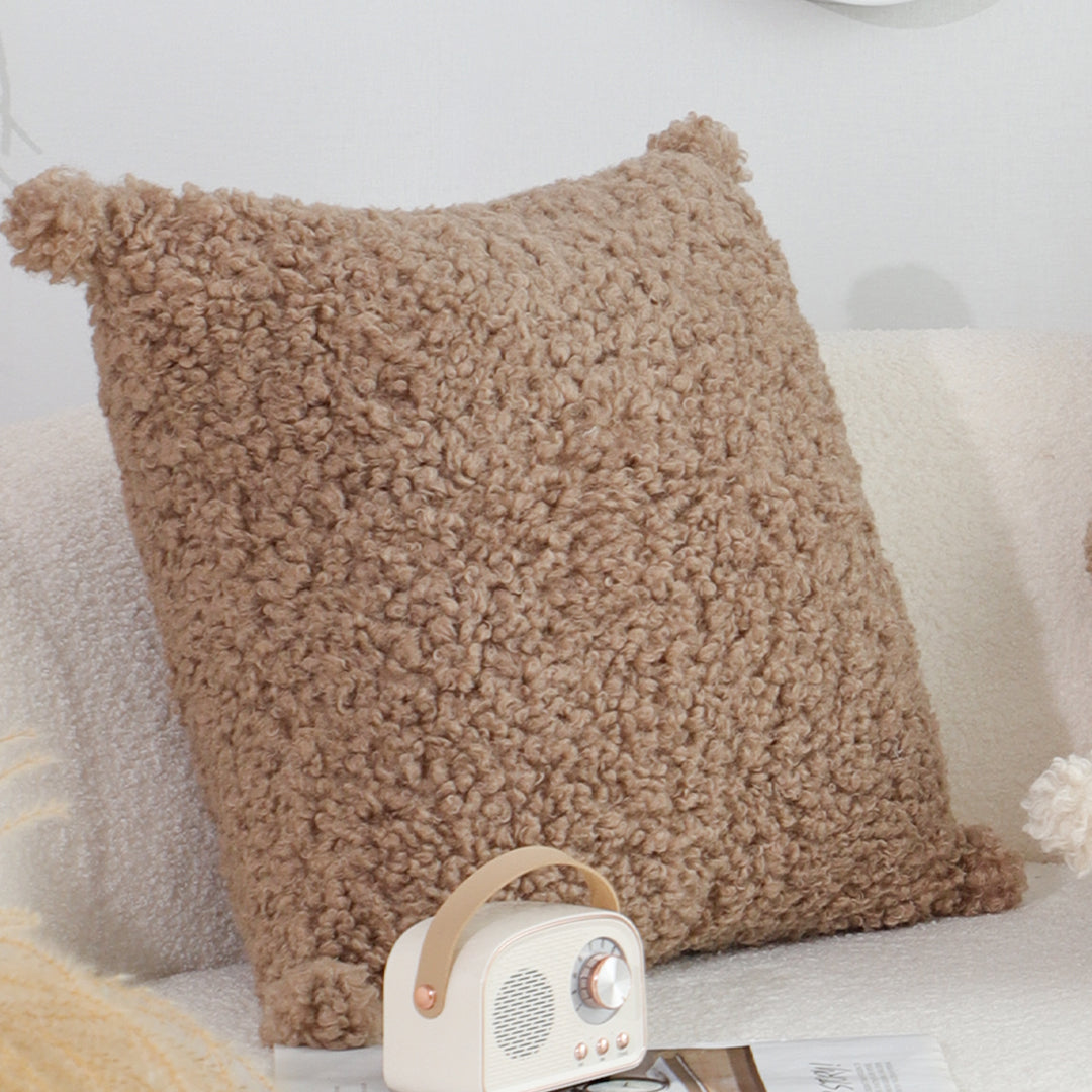 SOGA 45cm Sage Green Textured Lumbar Pillow with Tassels