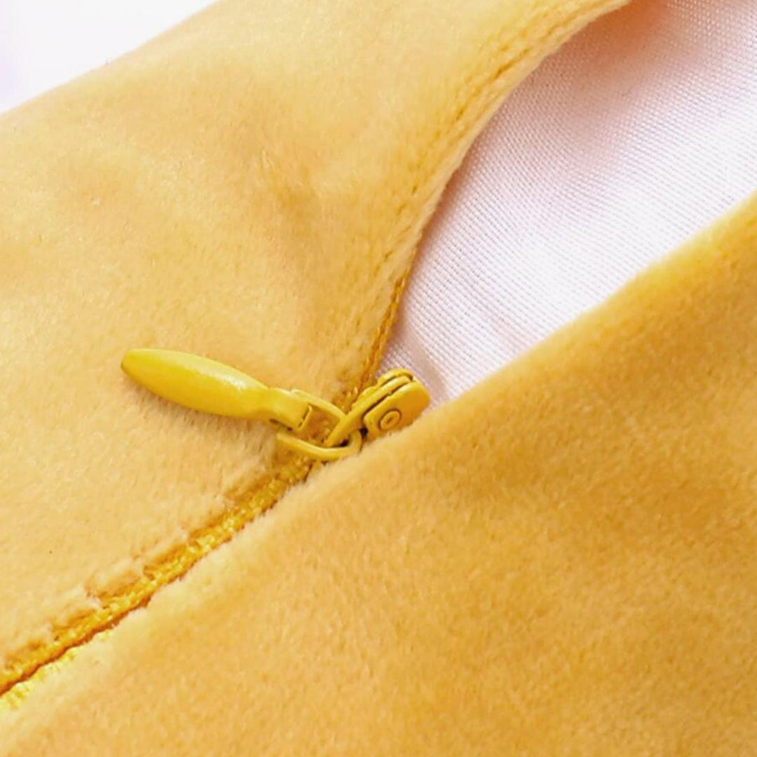 SOGA 45cm Velvet Pillowcase (Golden Yellow)