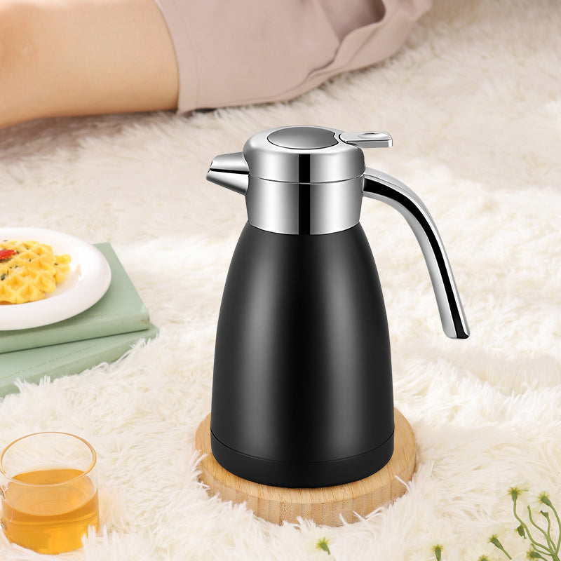 SOGA 2X 1.8L Stainless Steel Insulated Vacuum Flask Coffee Water Jug Thermal Black