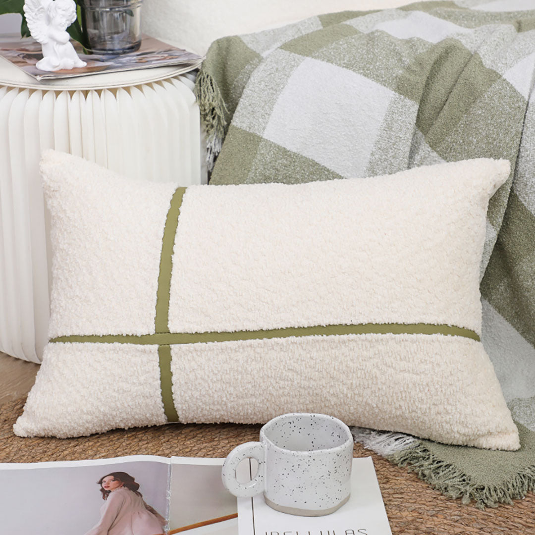 SOGA 2X 30x50cm Cozy Chic Lumbar Pillowcase with Modern Green Stripe