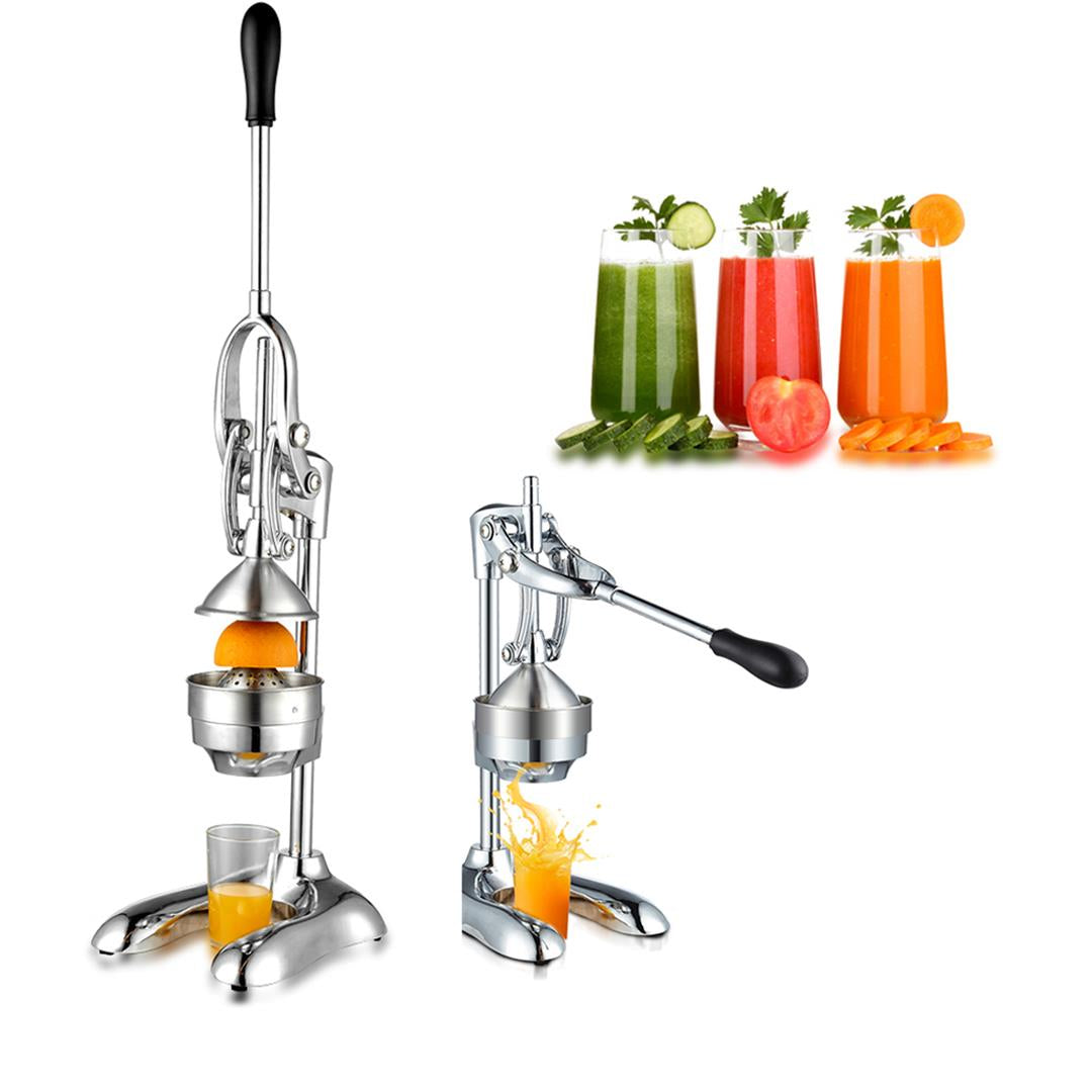 SOGA Manual Citrus Juicer – Commercial Stainless Steel Hand Press Orange Juice Extractor & Squeezer, Silver