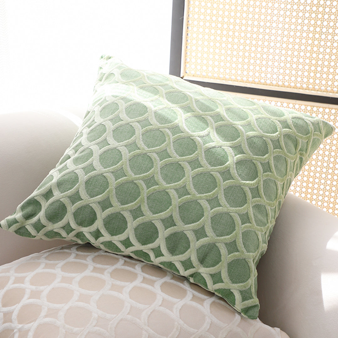 SOGA 45cm Geometric Lattice Pillowcase (Green)